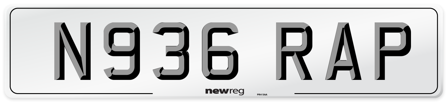 N936 RAP Number Plate from New Reg